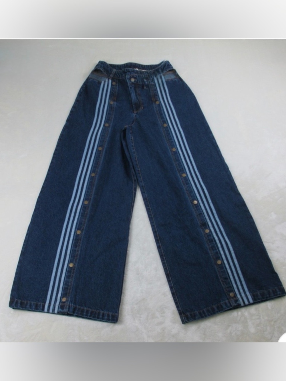 Adidas x Ivy Park Wide Leg Snap Denim Cowboy style pants (Beyoncé) - Picture 4 of 9